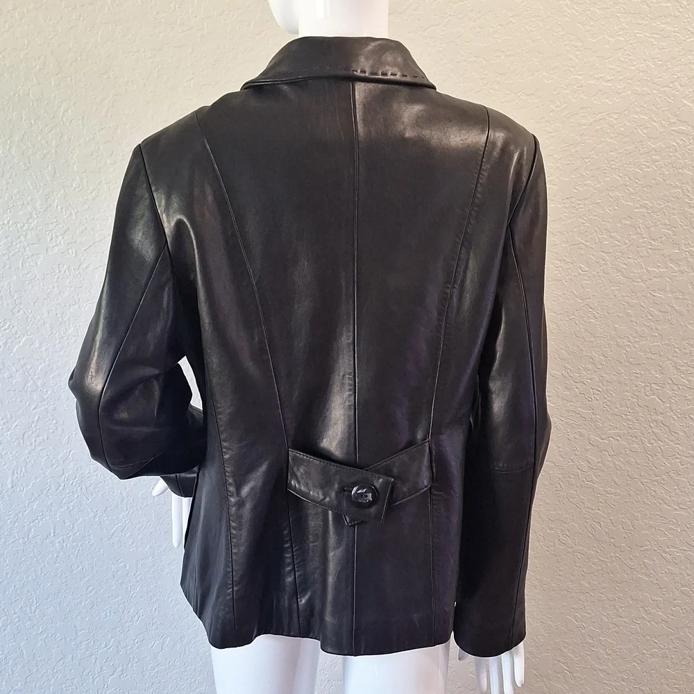 Jones New York Black lamb skin Jacket - Picture 4 of 13